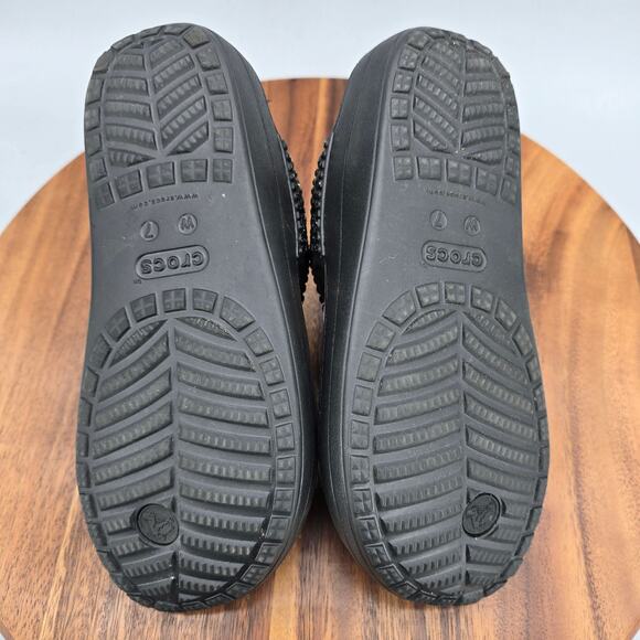 Crocs Sloane Sandals Womens 7 Black Embellished Thong Slip On Comfort Flip Flops - Picture 6 of 7